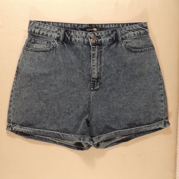 Boohoo Pants - Boohoo Women's Blue Jean Shorts High Rise Size 12